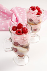 Raspberry layer dessert