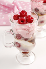 Raspberry layer dessert