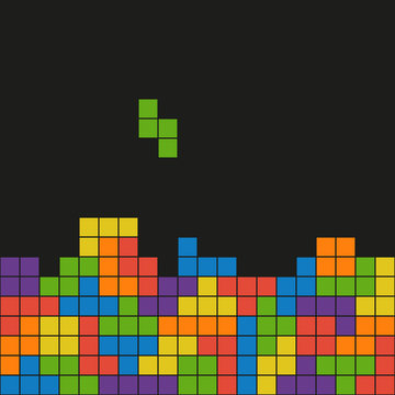 Dark flat tetris background