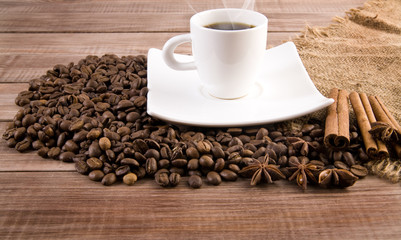 cup of coffee and grain