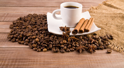 cup of coffee and grain