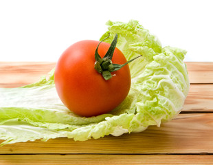 sheet of cabbage and tomato
