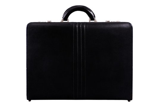 Black briefcase isolated on white
