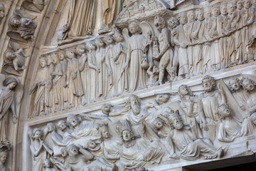 Paris - West facade of Notre Dame Cathedral.