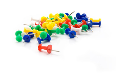 push-pins coloured