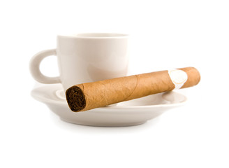 cigar and cup of coffee