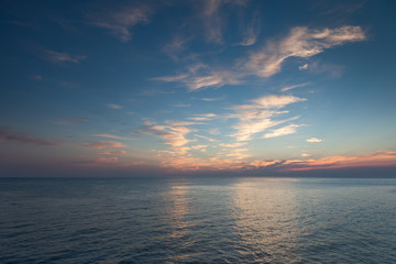 Sunset over the sea