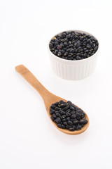 Black beans isolated on white background