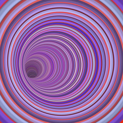3d render tunnel vortex in multiple purple striped color