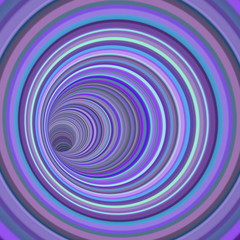 3d render tunnel vortex in multiple purple striped color