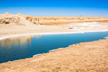 Chott el Djerid, salt lake in Tunisia - 72351680