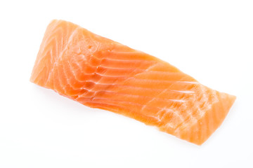 Salmon meat isolated on white
