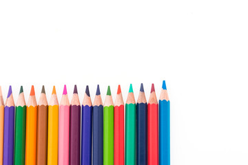 Colorful pencil isolated on white background