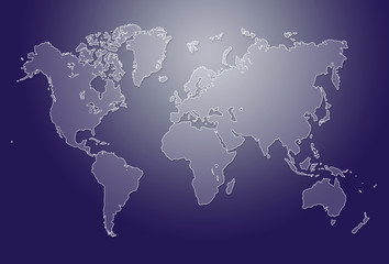 Minimalistic purple world map illustration