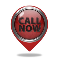 call now pointer icon on white background