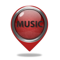 music pointer icon on white background