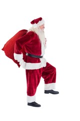 Santa carries his red bag