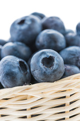 Blueberry basket isolated on white