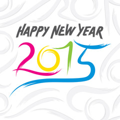 colorful new year 2015 sketch design  vector