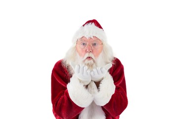 Santa Claus blows something away