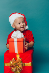 Child with christmas box
