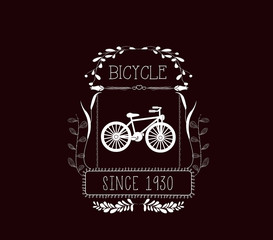 Bicycle Vintage frames and Floral Ornaments