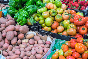 Fresh vegetables for sale at a market