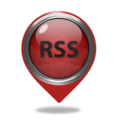 RSS pointer icon on white background