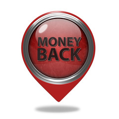 Money back pointer icon on white background