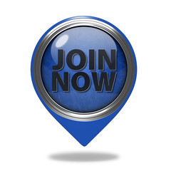 Join now pointer icon on white background