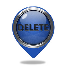 delete pointer icon on white background
