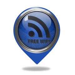 Free wifi pointer icon on white background