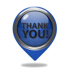 Thank you pointer icon on white background