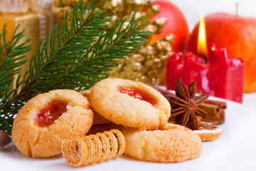 Obraz na płótnie Canvas Christmas decoration and cookies.