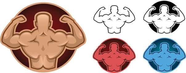 Bodybuilder model illustration