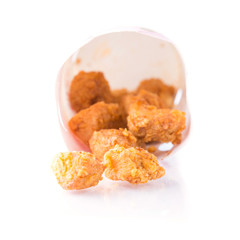Fried chicken on white background