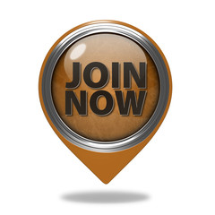 Join now pointer icon on white background