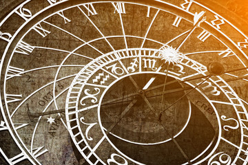 Zegar astronomiczny w stylu retro Praga,Czechy.