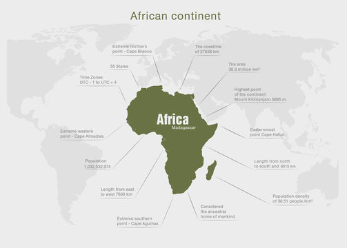 infographics continent Africa green and gray