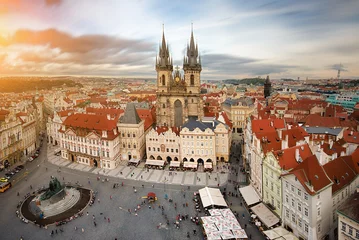 Abwaschbare Fototapete Prag Blick auf den Platz in der Altstadt von Prag, Tschechien.