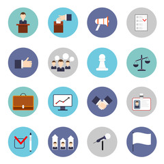 Elections icons flat set