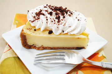 Appetizing Cheesecake Served with Fall Colors