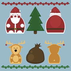 Santa Claus and Deer. Set