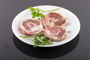 Turkish Traditional Raw Kebab Beyti Steak Beef