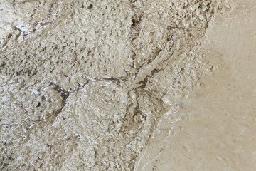 Wet concrete