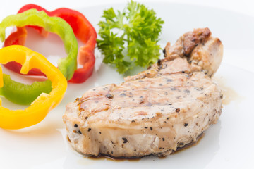 Pork steak with spicy pepper