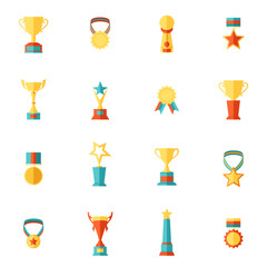 Trophy icons set