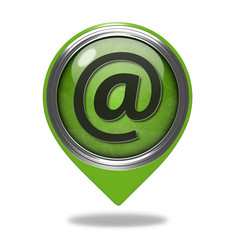 Email pointer icon on white background