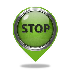 stop pointer icon on white background