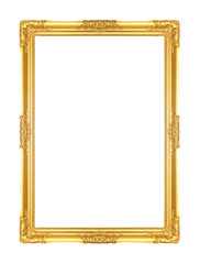 golden frame Isolated on white background